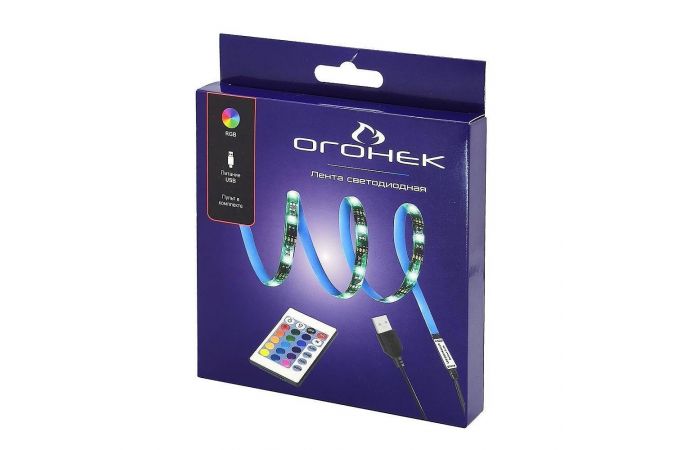 Лента светодиодная Огонек OG-LDL18 RGB 1м (WI-FI,USB)