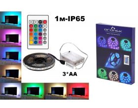 Лента светодиодная Огонек OG-LDL19 RGB 1м (3*AA)