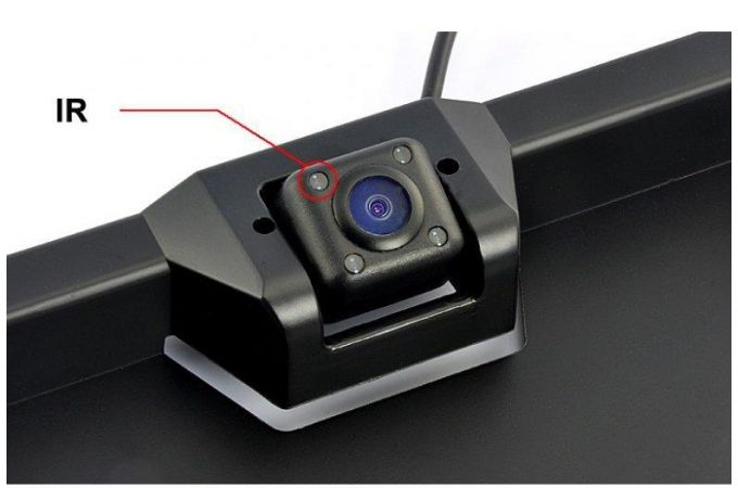 Камера заднего вида Interpower IP-616 IR в рамке номерного знака с инфракрасной подсветкой