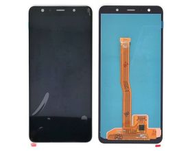 Дисплей для Samsung A750F Galaxy A7 (2018) в сборе с тачскрином (черный), OLED (Small glass)