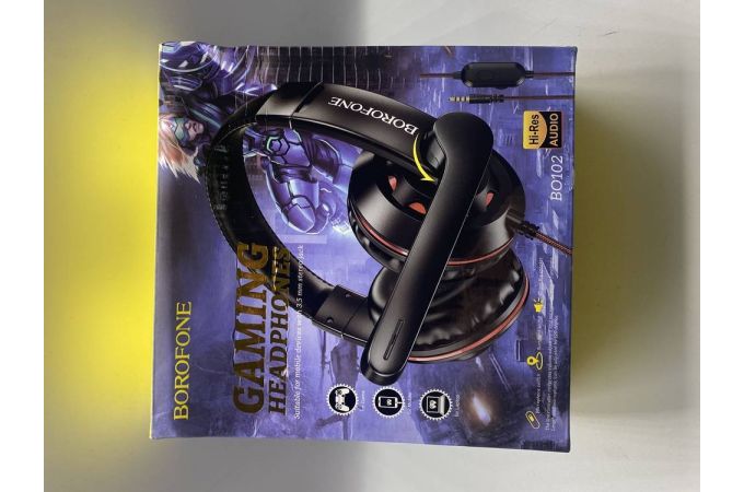 Наушники мониторные проводные с микрофоном BOROFONE BO102 Amusement gaming headphones (красный) (УЦЕНКА! МЯТАЯ УПАКОВКА)
