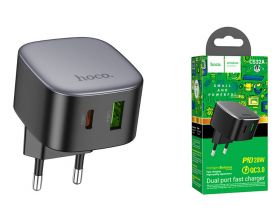 Сетевое зарядное устройство USB + USB-C HOCO CS32A PD20W+ QC3.0 (черный)