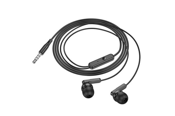 Наушники вакуумные проводные HOCO M121 Bright universal with microphone (черный)