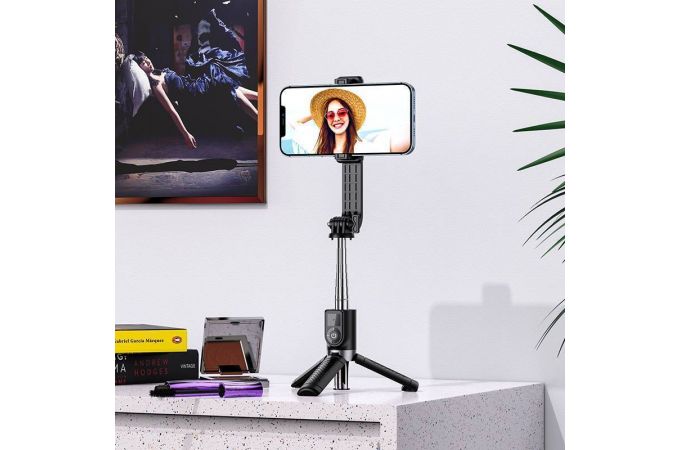 Монопод штатив для селфи и трипод 2в1 BOROFONE BY9 белый (Bluetooth)