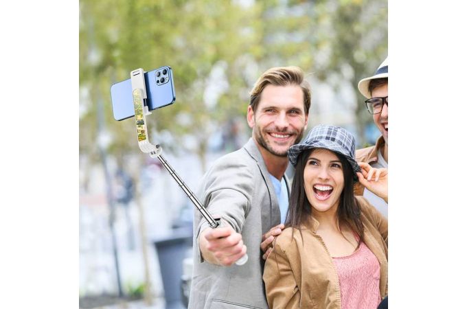 Монопод штатив для селфи и трипод 2в1 BOROFONE BY9 белый (Bluetooth)