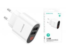 Сетевое зарядное устройство 2USB BOROFONE BA63A Richy (белый)