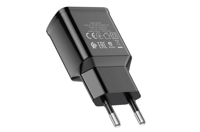 Сетевое зарядное устройство USB BOROFONE BA59A Heavenly single port QC3.0 (черный)