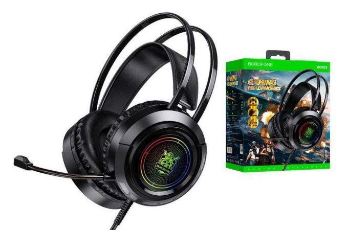 Наушники мониторные проводные с микрофоном BOROFONE BO103 Surpass gaming headphones (черный)