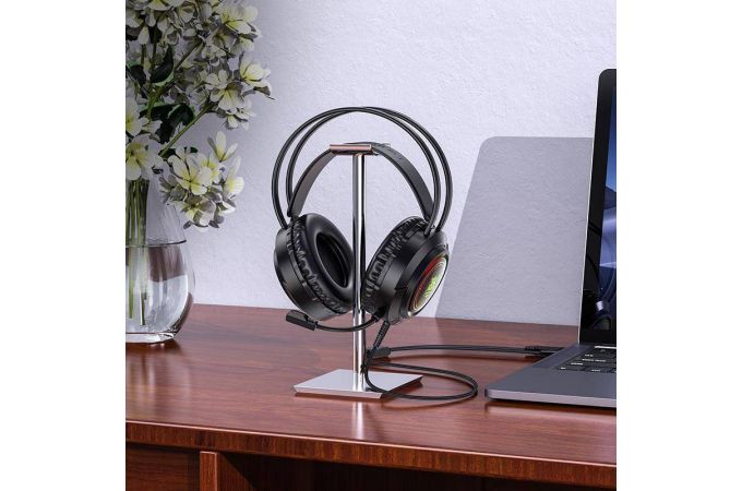 Наушники мониторные проводные с микрофоном BOROFONE BO103 Surpass gaming headphones (черный)