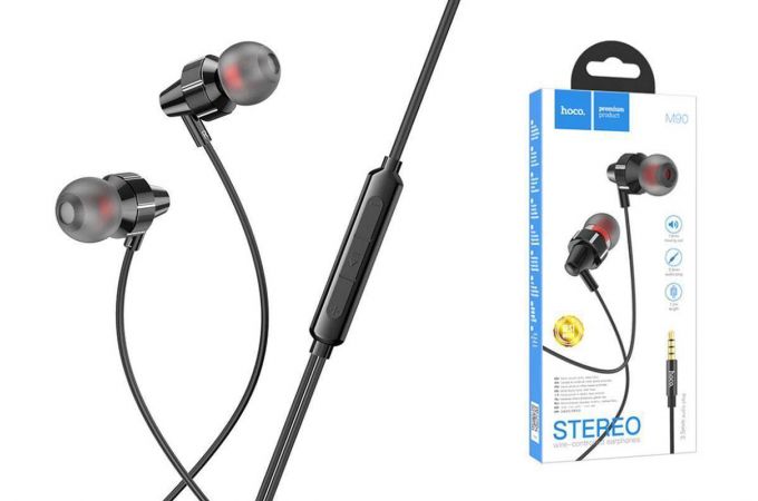 Наушники вакуумные проводные HOCO M90 Delight 3.5 mm sound earphones (черный)