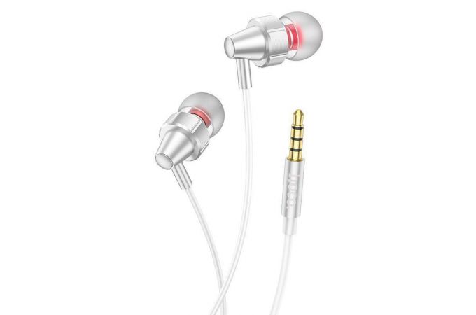 Наушники вакуумные проводные HOCO M90 Delight sound (серебристый)