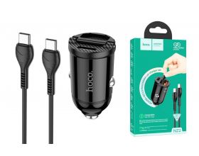 Автомобильное зарядное устройство АЗУ USB + кабель Type-C HOCO NZ2 30W+QC3.0 (черный)
