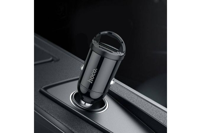 Автомобильное зарядное устройство АЗУ USB + кабель Type-C HOCO NZ2 30W+QC3.0 (черный)