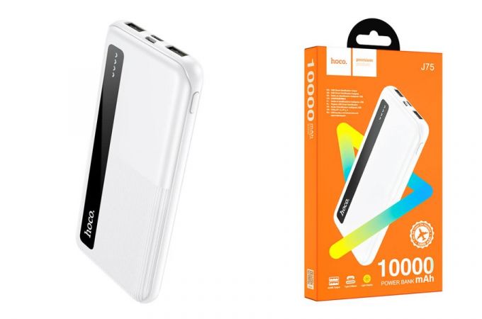 Универсальный дополнительный аккумулятор Power Bank HOCO J75 (10000 mAh) (белый)