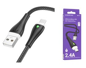 Кабель USB - MicroUSB BOROFONE BX100 2,4A (черный) 1м