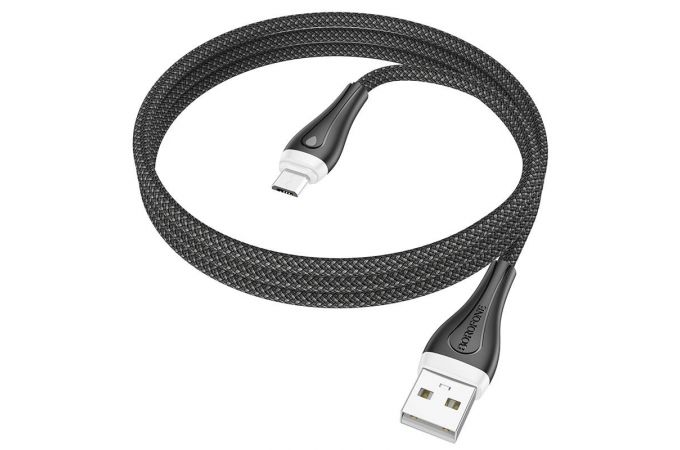 Кабель USB - MicroUSB BOROFONE BX100 2,4A (черный) 1м