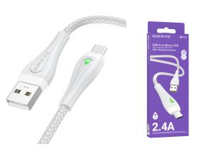 Кабель USB - MicroUSB BOROFONE BX100 2,4A (серый) 1м