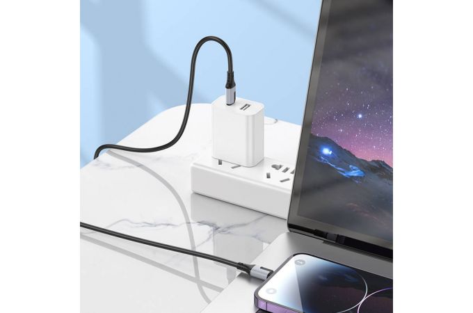 Кабель USB Type-C - Lightning BOROFONE BX101 (черный) 1м