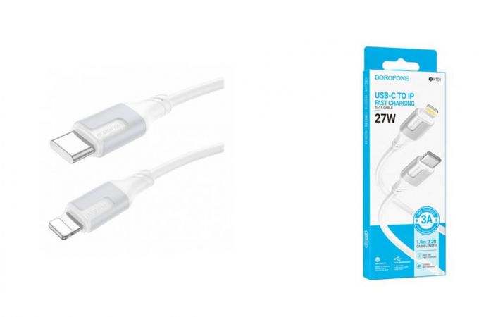 Кабель USB Type-C - Lightning BOROFONE BX101 (белый) 1м