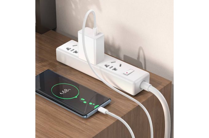 Кабель USB Type-C - USB Type-C BOROFONE BX104, PD60W (белый) 1м