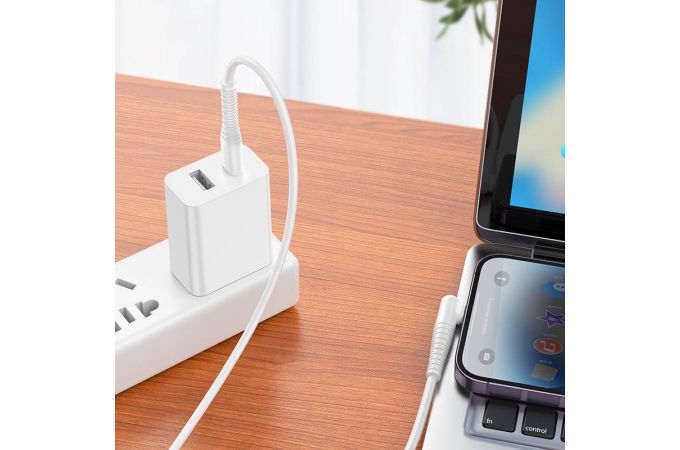 Кабель USB Type-C - Lightning BOROFONE BX105 (серый) 1м