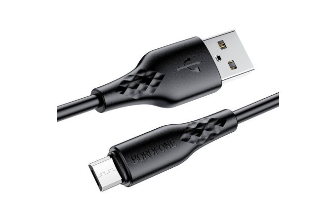 Кабель USB - MicroUSB BOROFONE BX48 3A (черный) 1м