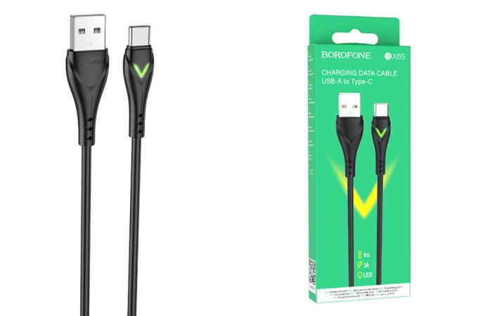 Кабель USB - USB Type-C BOROFONE BX65, 3A (черный) 1м