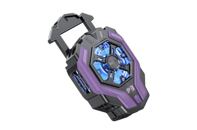 Игровой кулер HOCO GM26 охлаждающий вентилятор Ambitious cooling mobile phone fan (черно- фиолетовый)