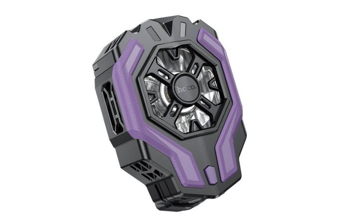 Игровой кулер HOCO GM26 охлаждающий вентилятор Ambitious cooling mobile phone fan (черно- фиолетовый)