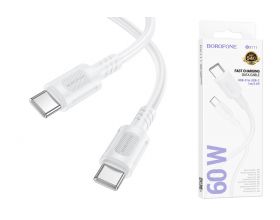 Кабель USB Type-C - USB Type-C BOROFONE BX111, PD60W (белый) 1м