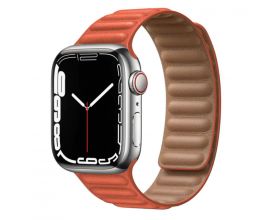 Пластиковый прорезиненный ремешок с магнитной застежкой Kingxbar для Apple Watch 42/44 mm оранжевый