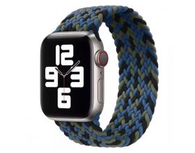 Ремешок тканевый растягивающийся KEEPHONE для Apple Watch 38/40 mm черно/сине/серый
