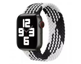 Ремешок тканевый растягивающийся KEEPHONE для Apple Watch 38/40 mm черно/серый