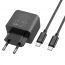 Сетевое зарядное устройство USB+USB-C + кабель Type-C-Type-C HOCO CS14A PD20W + QC3.0 (черный)