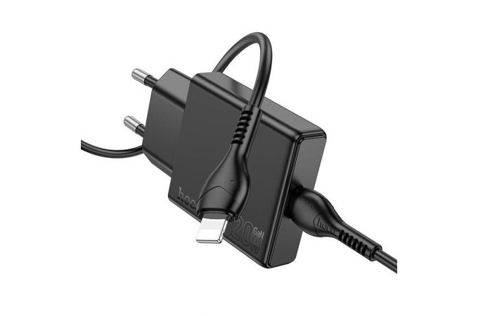 Сетевое зарядное устройство USB-C + кабель Lightning - Type-C HOCO N37 PD20W (черный)