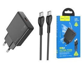 Сетевое зарядное устройство USB-C + кабель Type-C HOCO N37 PD20W (черный)