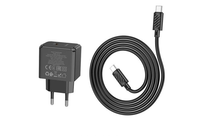 Сетевое зарядное устройство USB-C + кабель Type-C HOCO CS13A PD20W (белый)