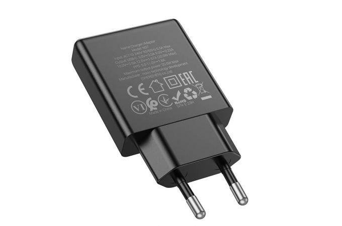 Сетевое зарядное устройство USB-C HOCO N37 PD 20W (черный)