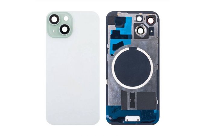 Задняя крышка (стекло) в сборе с рамкой для iPhone 15 (Green)