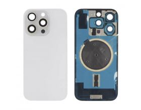 Задняя крышка (стекло) в сборе с рамкой для iPhone 16 Pro Оригинал (White Titanium)