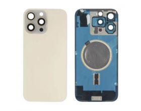 Задняя крышка (стекло) в сборе с рамкой для iPhone 16 Pro Max Оригинал (Desert Titanium)
