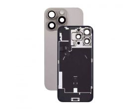 Задняя крышка (стекло) в сборе с рамкой для iPhone 16 Pro Max Оригинал (Natural Titanium)