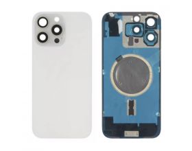 Задняя крышка (стекло) в сборе с рамкой для iPhone 16 Pro Max Оригинал (White Titanium)