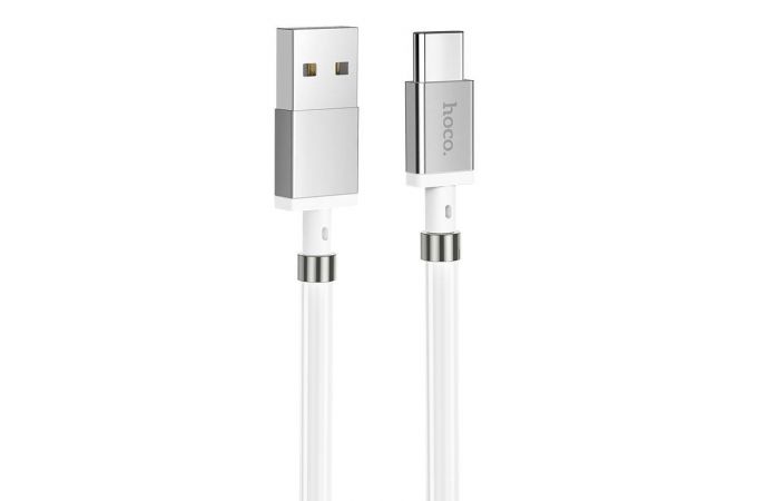 Кабель USB - USB Type-C HOCO U91, 3A (белый) 1м (магнитные вставки)