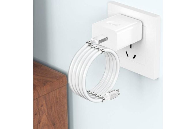 Кабель USB - MicroUSB HOCO U91 2A (белый) 1м (магнитный)