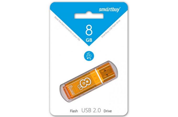 Флешка USB 2.0 Smartbuy 8GB Glossy series Orange (SB8GBGS-OR)