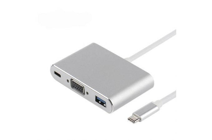 Конвертер переходник Орбита OT-AVW55  (штекер TYPE-C - гнездо USB 3.0/VGA/TYPE-C) 15см