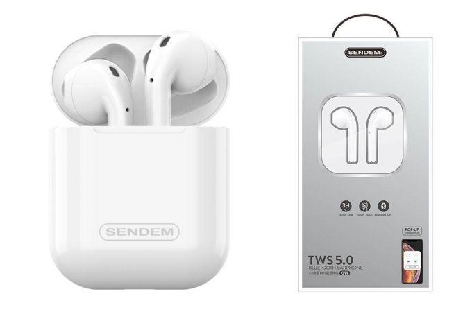 Наушники вакуумные беспроводные SENDEM G99 Bluetooth (белый)