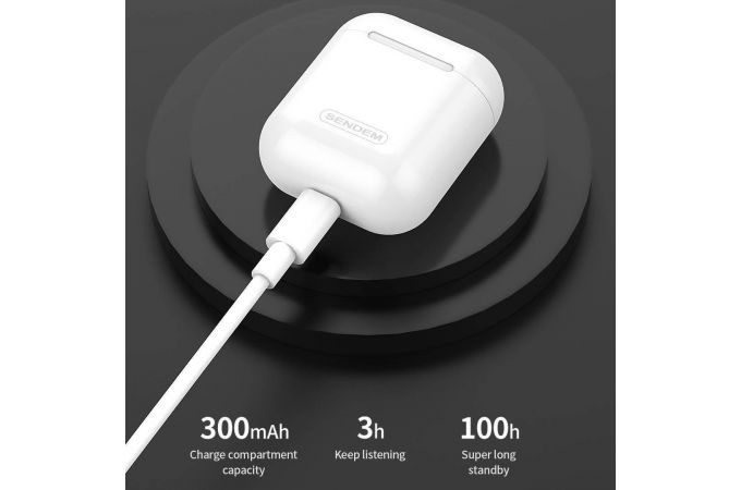 Наушники вакуумные беспроводные SENDEM G99 Bluetooth (белый)