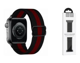 Ремешок для Apple Watch HOCO WA04 Эластичный нейлоновый ремешок серии Fashion (38-41 мм) черный с красным